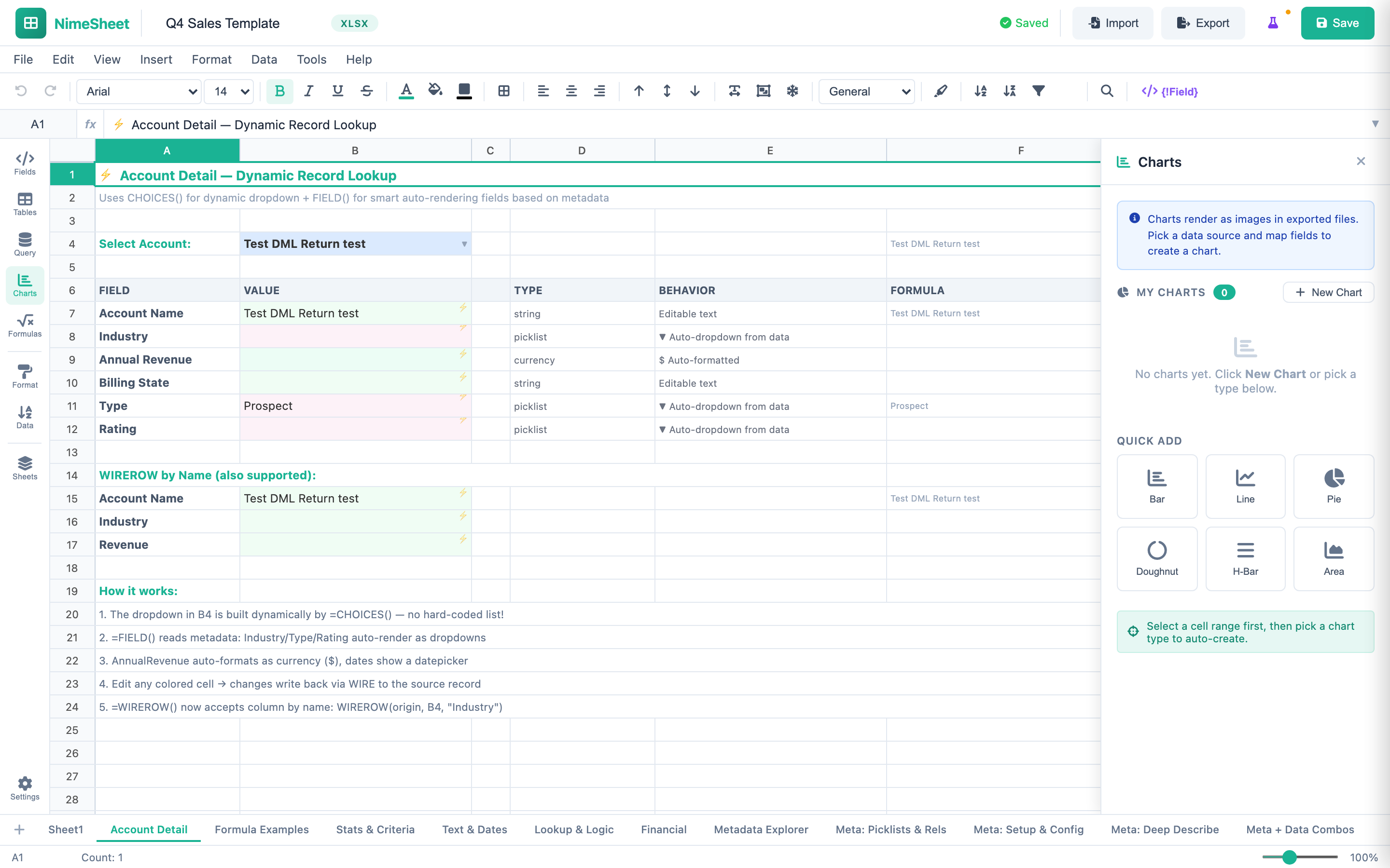 NimeSheet showing utilization charts with project hours and resource allocation data